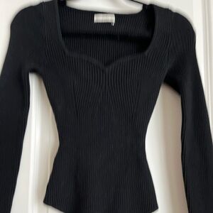 Abercrombie & Fitch Black Ribbed Blouse